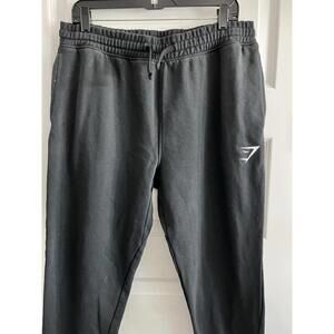 Gymshark Tapered Sweatpants Black Cotton Blend Men’s Sz Large Fleece Gym